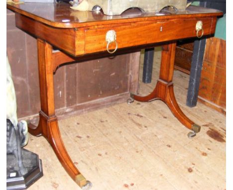 19th century mahogany sofa table with single drawer to the front