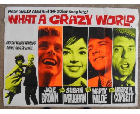 A 1963 original film poster for "What a Crazy World"