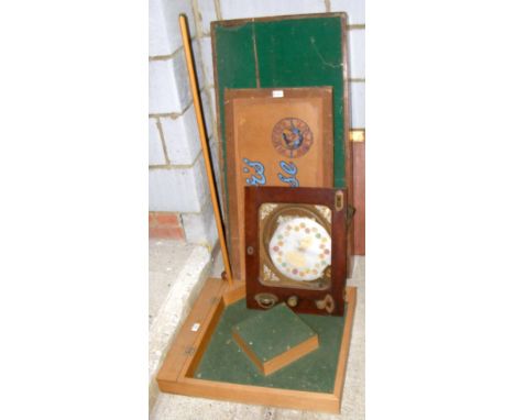 Old bagatelle board, arcade game (for restoration), etc.
