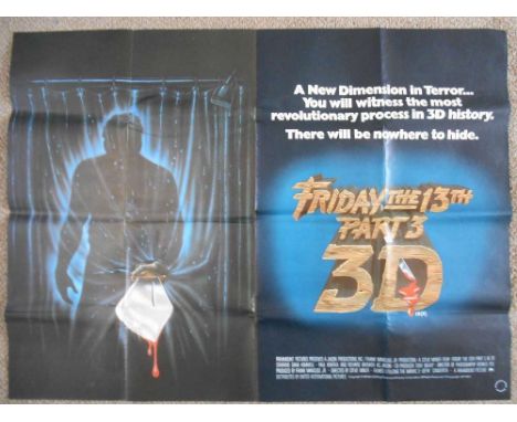 A 1983 original film poster for "Friday The 13th", Part 3 3D