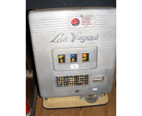 A "Las Vegas" coin operated "One Armed Bandit" fruit machine