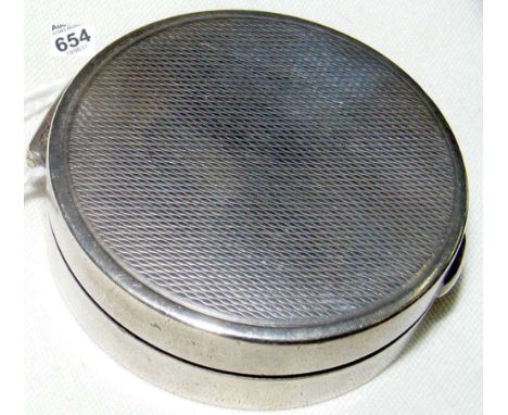 Engine turned silver pill box with Birmingham hallmark