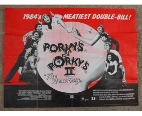 A 1983 original film poster for "Porky's and Porky's II"