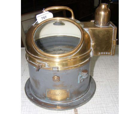 A brass binnacle compass, Patent No. 0183