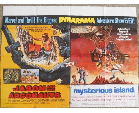 A 1963 original film poster for "Jason and the Argonauts" and Mysterious Island"