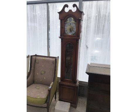 A TEMPUS FUGIT MAHOGANY LONG CASE CLOCK 