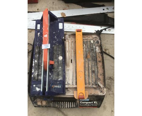AN ELECTRIC COMPACT XL TILE CUTTER AND A VITREX HAND CUTTER IN WORKING ORDER 