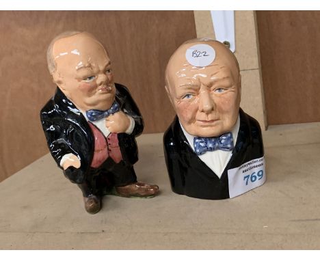 TWO CERAMIC FIGURES TO INCLUDE 'BAIRSTOW MANOR COLLECTABLES' WINSTON CHURCHILL FIGURE 