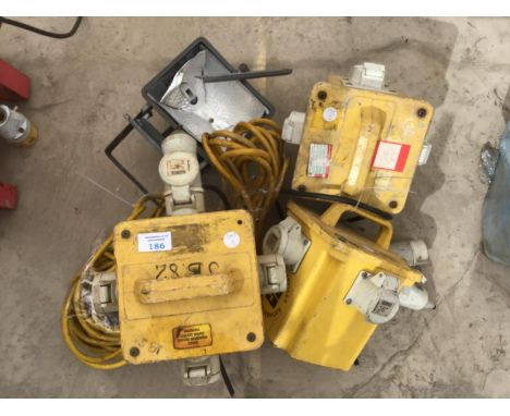 THREE TRANSFORMER UNITS AND A HALOGEN LIGHT 