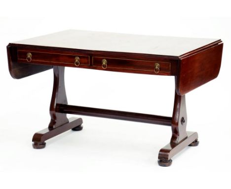 A MAHOGANY SOFA TABLE, 80CM X 158CM