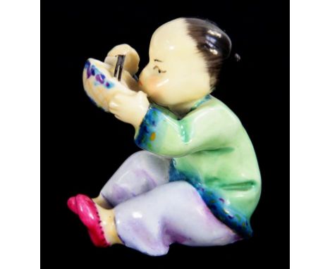 A ROYAL WORCESTER FIGURE OF CHINA FROM THE CHILDREN'S WORLD SERIES MODELLED BY F G DOUGHTY, 5.5CM H, BLACK PRINTED MARK, MID 