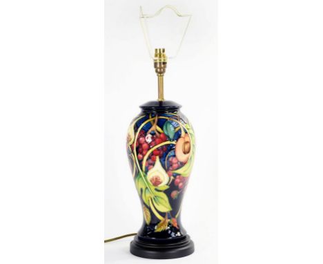 A MOORCROFT LAMP, 35CM H, EXCLUDING FITMENT