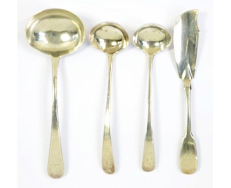 TWO SCOTTISH SILVER TODDY LADLES OLD ENGLISH PATTERN, BOTH EDINBURGH , BY CHARLES DALGLEISH, EDINBURGH  1818 AND MAKER WM, 18