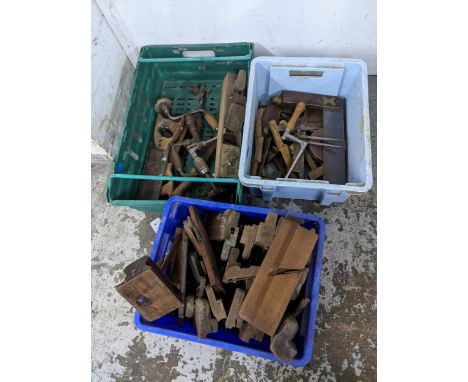 A selection of woodworking tools to include planes, saws and other itemsLocation: 