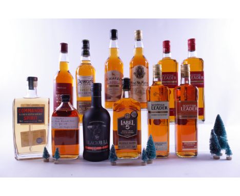 12 BOTTLES SCOTCH WHISKYCommando Blended; MacNair's Lum Reek Blended Malt 10 YO (50cl); Black Bull Oak Cask Aged; Label 5 Sin