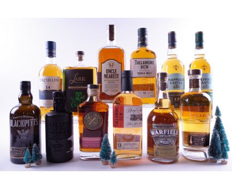 11 BOTTLES SINGLE MALT AND 1 BLENDED WHISKY/WHISKEYTeeling Whiskey Blackpitts Irish Peated; Granddad Jack's Bailiff; Spirit T