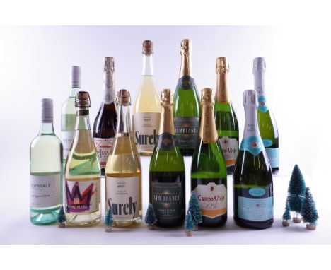 12 BOTTLES ALCOHOL-FREE SPARKLING AND STILL WINE AND TEAEdenvale Beverages 2 x Sauvignon Blanc NV; The Real Brewing Co. Royal