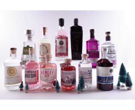 11 BOTTLES FLAVOURED GIN AND 1 TEQUILAMackintosh Old Tom; Saaremaa Rhu Gin (50cl); The Henley Distillery Rhubarb + Orange; Be