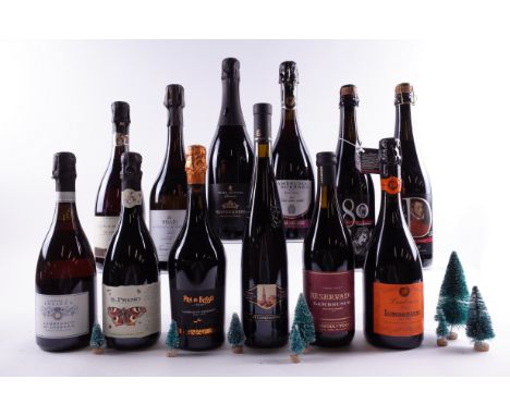 11 BOTTLES LAMBRUSCO AND 1 NEW ZEALAND SPARKLING AND STILL WINECantina di Soliera di Sorbara; Cantina di S. Croce Il Primo Bi