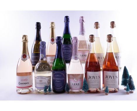 12 BOTTLES ALCOHOL-FREE SPARKLING WINECodorníu 2 x Zero Rosé NV; La Gioiosa et Amorosa; Edenvale Blanc de Blanc NV; Ayursecco