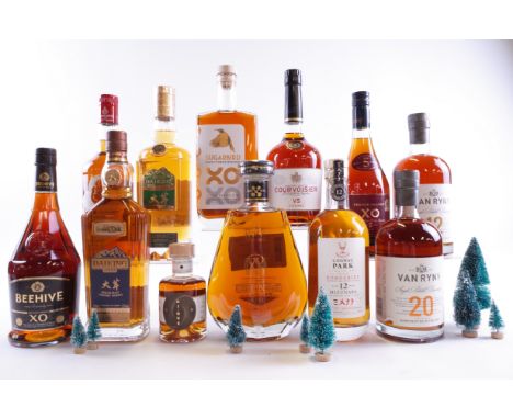 12 BOTTLES WHISKY AND BRANDYBeehive XO Brandy; Daiking Single Malt Whisky and Single Malt Cask Strength Whisky; Fundador Sole