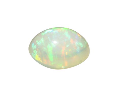 Loser Crystalopal von 5,6 ct, wohl Äthiopien, schönes Farbspiel in rot und grün, ca. 12x13,5mm, sehr guter Zustand. (LN 01/22