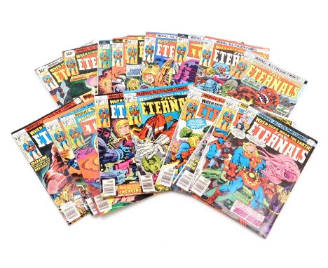 Marvel comics. Eighteen editions of The Eternals, issues 1-18 inclusive, (Bronze Age). 