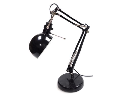 A black Anglepoise type desk lamp, 53cm high.