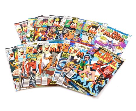 Marvel comics. Eighteen editions of Ms. Marvel, issues 1-18 inclusive, (Bronze Age). 