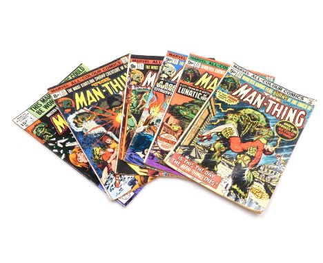 Marvel comics. Six editions of The Man-Thing, issues 6, 11, 15, 17, 21 and 22, (Bronze Age). 