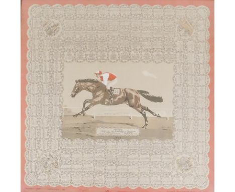 A Welch Margetson and Company Ltd winners of the Derby commemorative scarf 1959, featuring Parthia, owned by Sir Humphrey de 