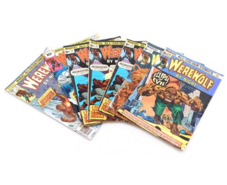Marvel comics. Six editions of Werewolf By Night, issues 25, 27, 29 (x3), 39 and 41,(Bronze Age). 