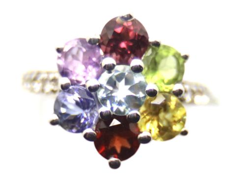Sterling silver pink tourmaline and diamond ring, size O, 4.1g, 0.67ct. With certificate. P&amp;P Group 1 (£14+VAT for the fi