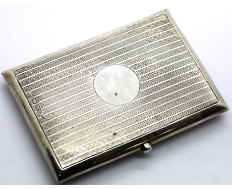 Edward VII hallmarked card case with fitted leather interior and matched sterling silver propelling pencil, Birmingham assay 