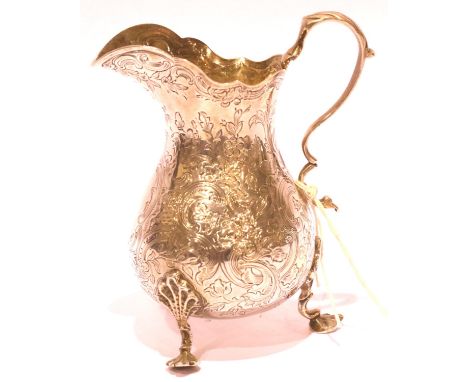 Victorian hallmarked silver cream jug, London assay 1847, 175g. P&amp;P Group 1 (£14+VAT for the first lot and £1+VAT for sub