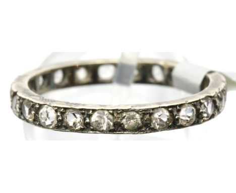 Vintage 9ct gold stone set full eternity ring, size Q, 2.5g. P&amp;P Group 1 (£14+VAT for the first lot and £1+VAT for subseq