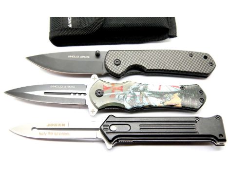 Three various hunting knives, including two Anglo Arms examples. All boxed. P&amp;P Group 3 (£25+VAT for the first lot and £5