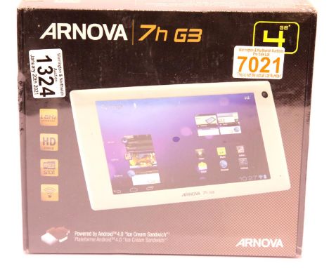 New boxed Arnova 7h G3 tablet, powered by Android 4.0 Ice Cream Sandwich. P&amp;P Group 2 (£18+VAT for the first lot and £3+V