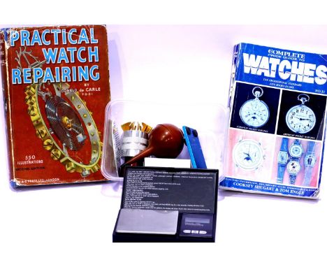Mixed watch repair tools, back loosener and price guides. P&amp;P group 2 (£18+VAT for the first lot and £3+VAT for subsequen