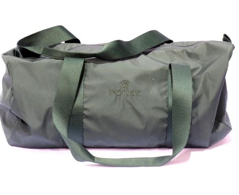 Rolex official merchandise sports holdall in green. P&P Group 2 (£18+VAT for the first lot and £3+VAT for subsequent lots)Con