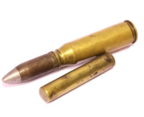 Brass shell case formed Trench Art lighter. P&amp;P Group 1 (£14+VAT for the first lot and £1+VAT for subsequent lots) 