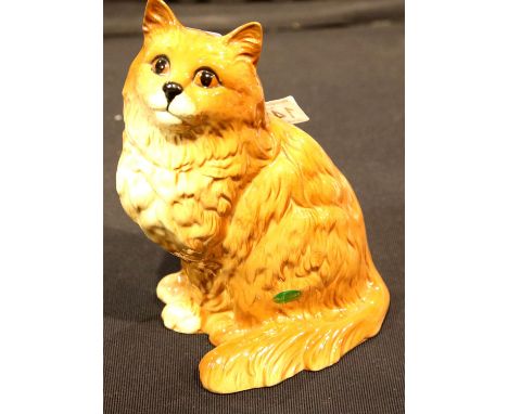 Beswick ceramic cat no 1867, Ginger, H: 22 cm. P&P Group 2 (£18+VAT for the first lot and £3+VAT for subsequent lots)Conditio