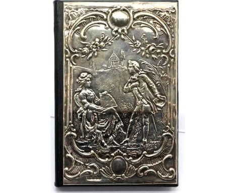 Elizabeth II hallmarked silver and leather bound address book, unused, 12 x 8 cm, Londay assay 1990. P&amp;P Group 1 (£14+VAT