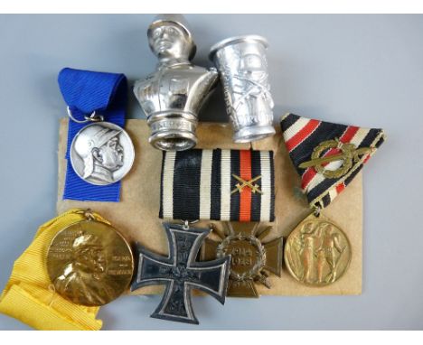 MEDALS - A GERMAN WWI PAIR WITH OTHERS, 1914 Iron Cross second class, a 14-18 Honour Cross with merit, the back marked R.V.25