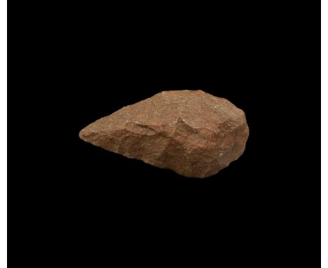 1.7 million-100,000 years BP. A symmetrically knapped quartzite hand axe from the Chinguetti Region (Adrar Plateau, Mauretani
