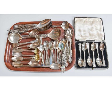 A Collection of Assorted Silver and Silver Plate Flatware, various patterns, including Scandinavian pieces, many with pierced