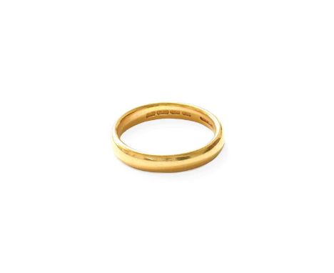 A 22 Carat Gold Band Ring, finger size QGross weight 6.0 grams.