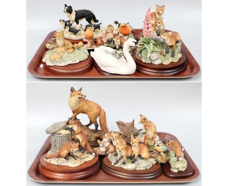 Border Fine Arts Classic, Society and Membership Figurines, predominantly foxes, including: 'Urban Foxes', model No. L134 by 