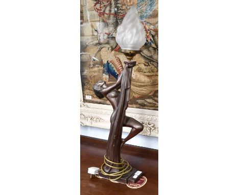 An Art Deco Figural Lamp