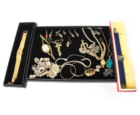 A Quantity of Jewellery, including a grape motif pendant and matching earrings; various silver and white metal jewellery incl